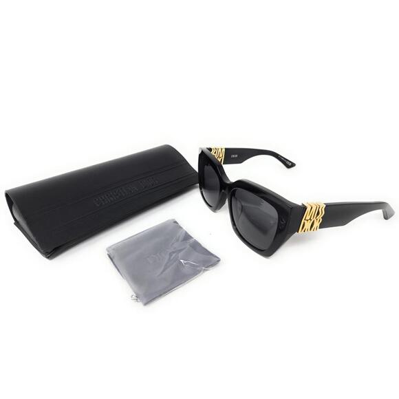 Authentic CHRISTIAN DIOR MissDior S2F Square Sunglasses, Black Frame- Gray Lens - Picture 1 of 8